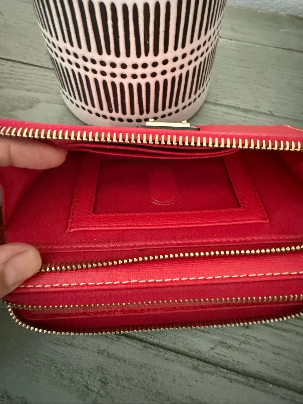 Dooney & Bourke Red Double Zip Wristlet Wallet